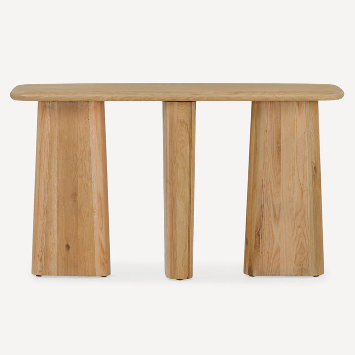 Eco-Chic Oak Sculpture Console Table