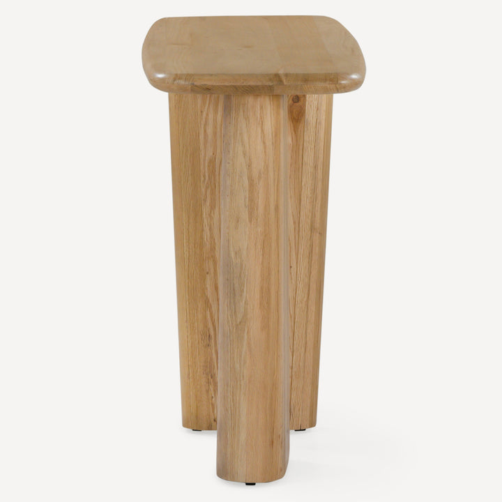 Eco-Chic Oak Sculpture Console Table