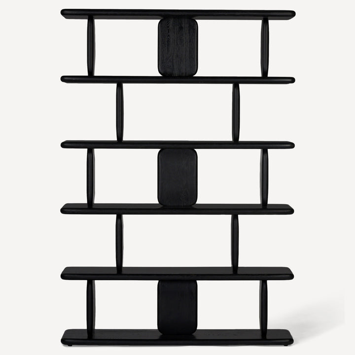 Nature-Inspired Matte Oak Bookcase - Charcoal