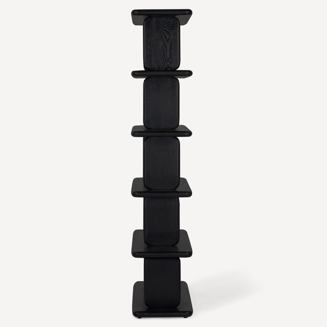 Nature-Inspired Matte Oak Bookcase - Charcoal