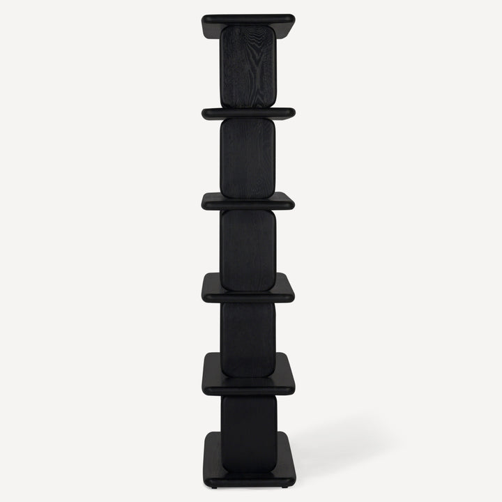 Nature-Inspired Matte Oak Bookcase - Charcoal