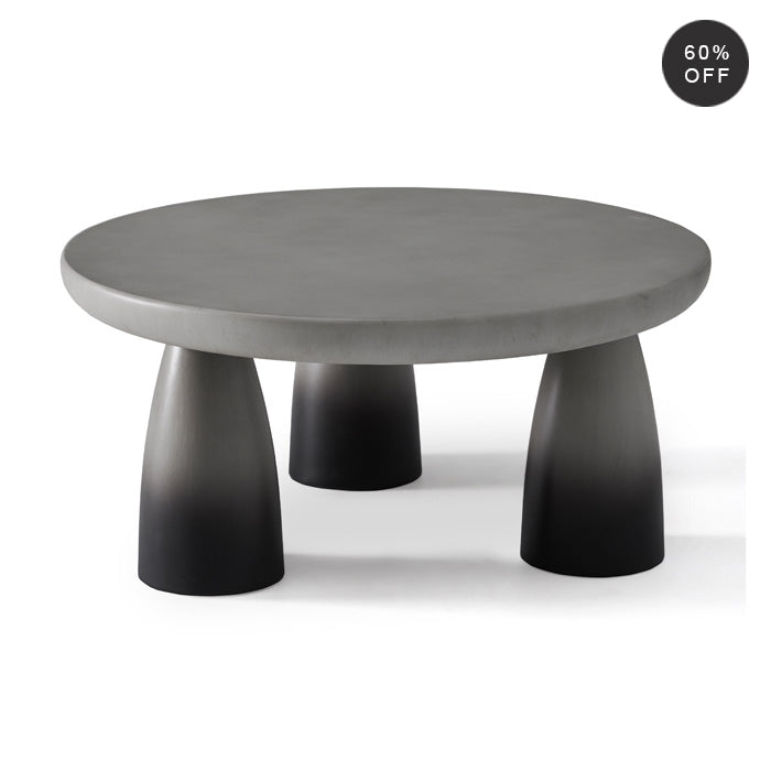 Modern Ombre Concrete Sculpture Outdoor Coffee Table