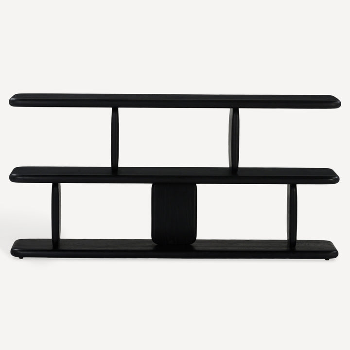 Eco-Chic Matte White Wire Brushed Oak Low Shelving