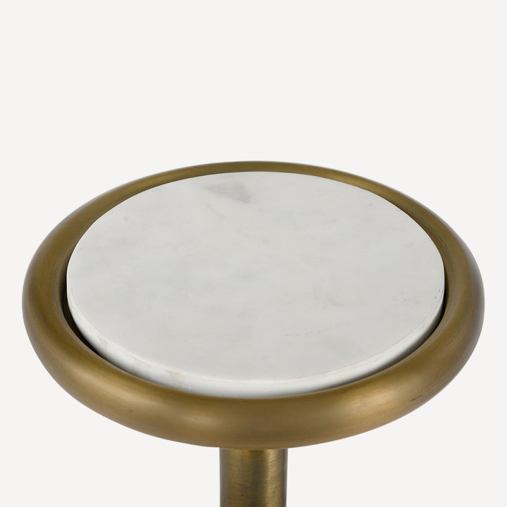 Marble Mixer Mini Bar Table - Brass