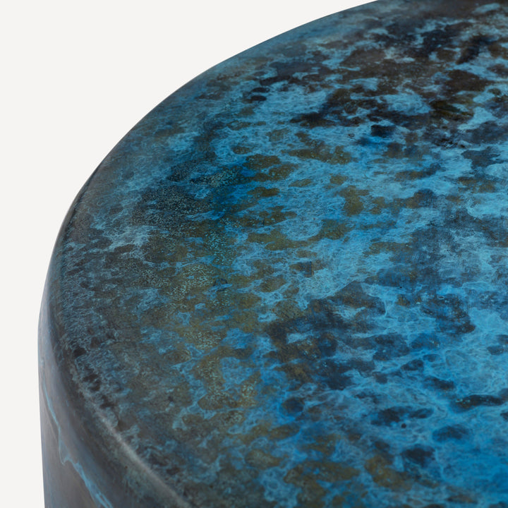 Aged Vista Patina Metal Drum Table