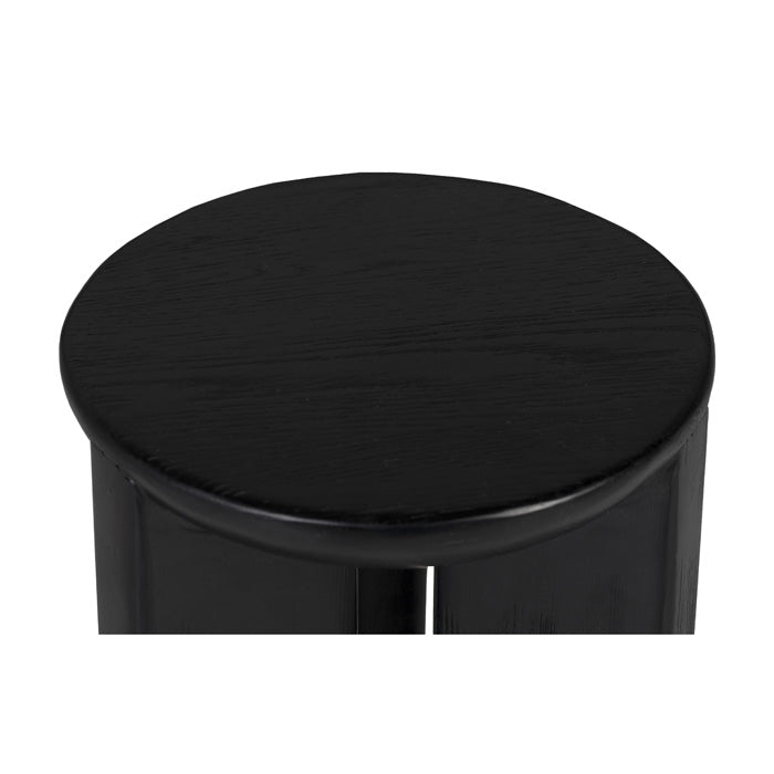 Industrial-Chic Tall Oak Side Table