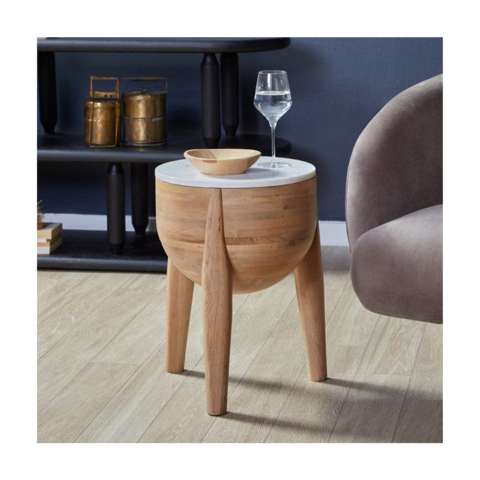 Marble Moxie Compact Wooden Table - Natural