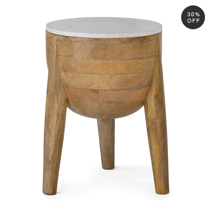 Marble Moxie Compact Wooden Table - Natural