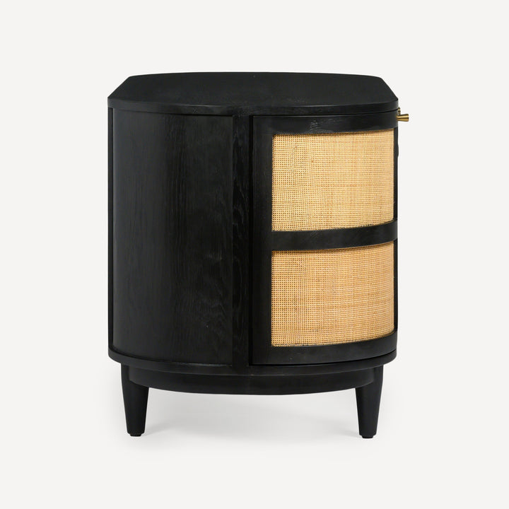 Curvilinear Canvas Oak Workspace Station - Charcoal