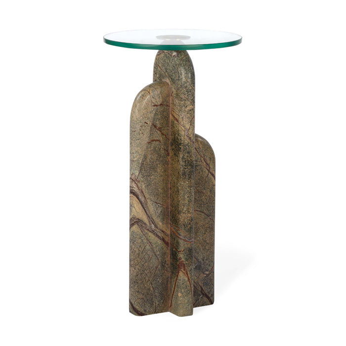 Stone Sculpture Cocktail Table - Emerald Green