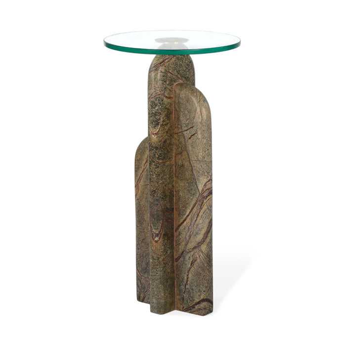Stone Sculpture Cocktail Table - Emerald Green