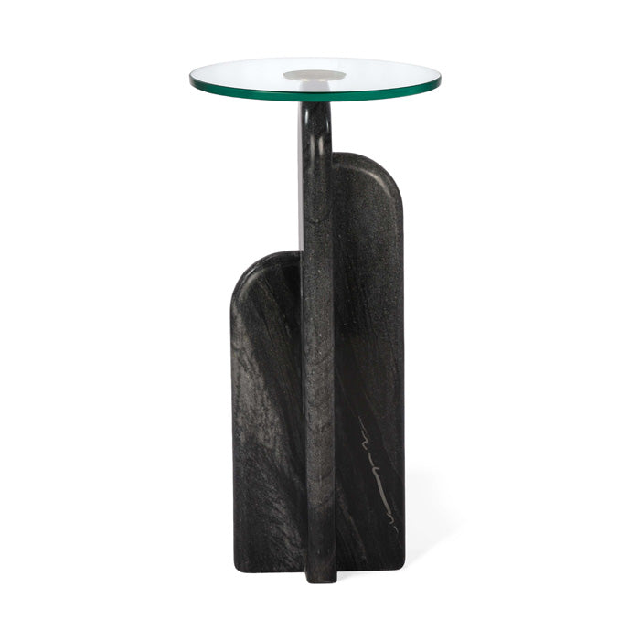 Sculpted Stone Orb Table - Midnight Edition