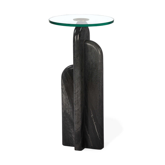 Sculpted Stone Orb Table - Midnight Edition