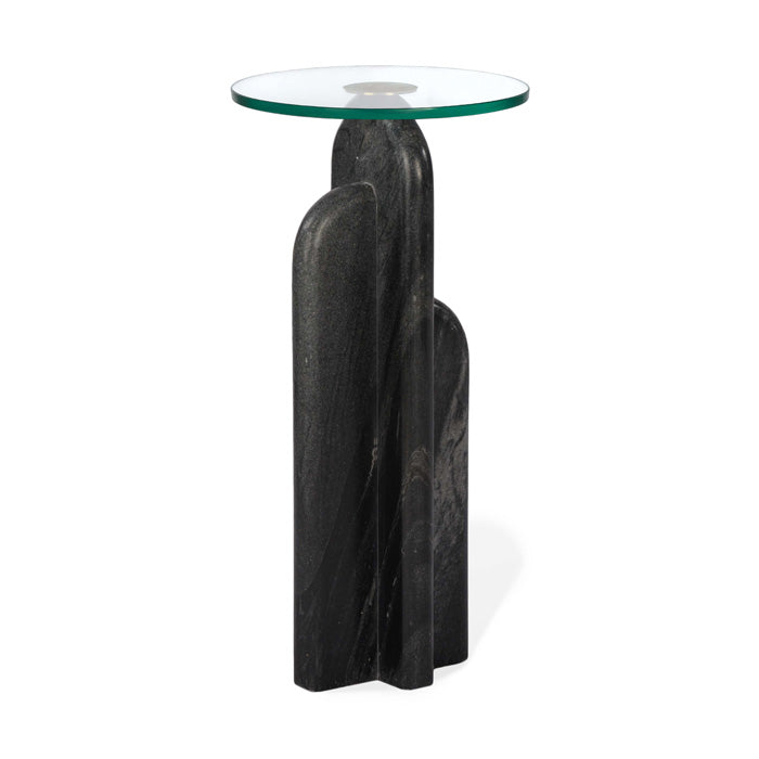 Sculpted Stone Orb Table - Midnight Edition
