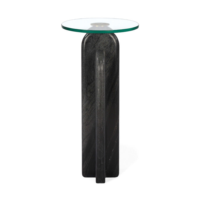 Sculpted Stone Orb Table - Midnight Edition