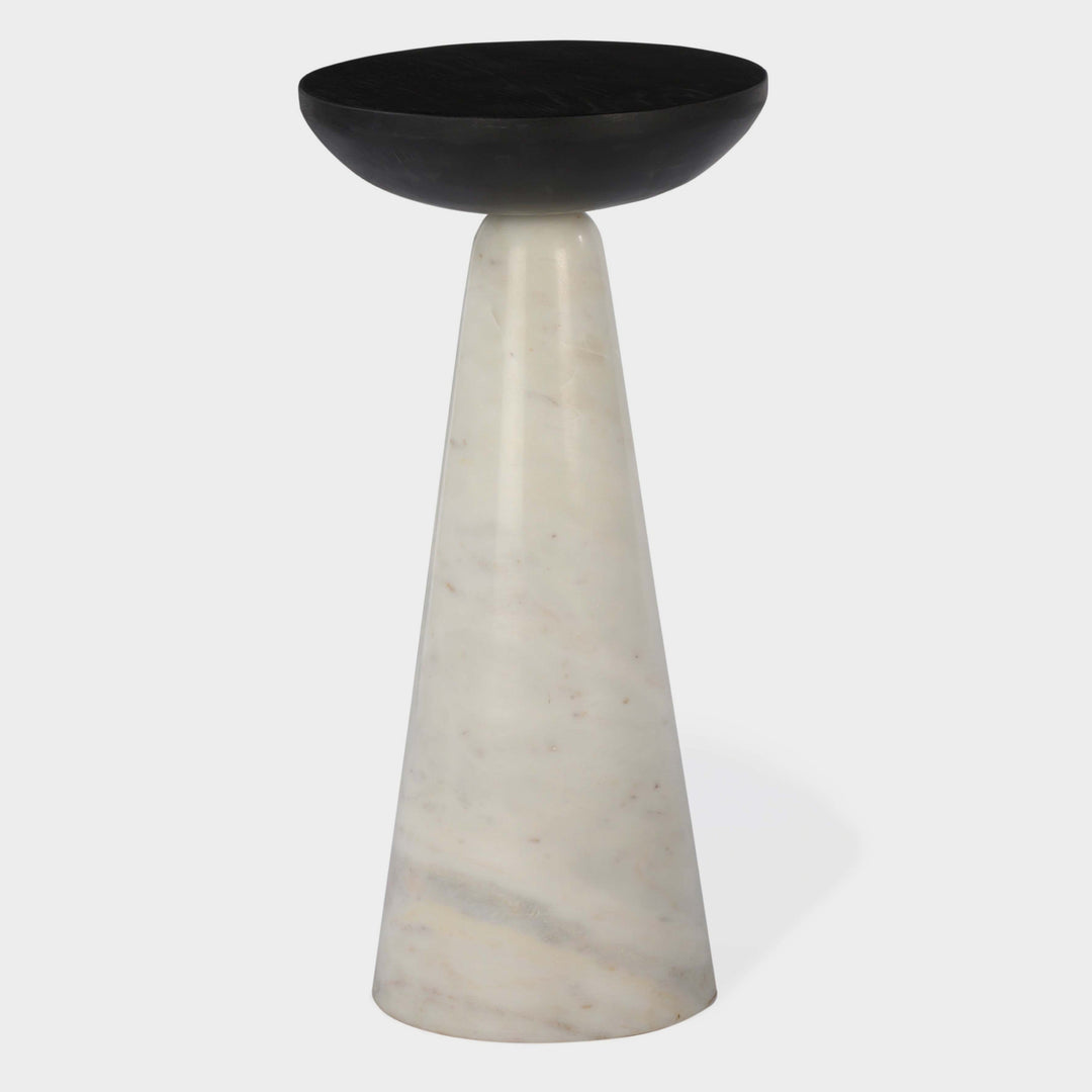 Duo Stone Artisan Accent Table - Ivory