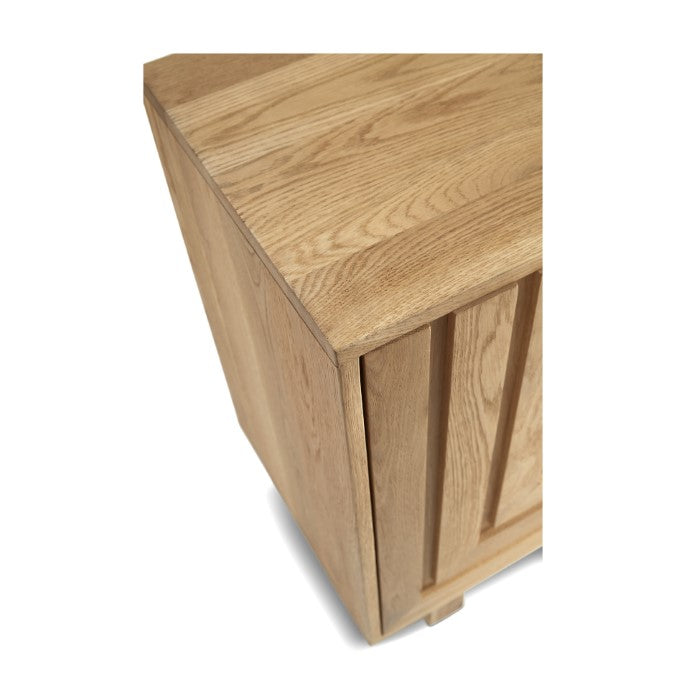 Geometric Oak Veneer Storage Console
