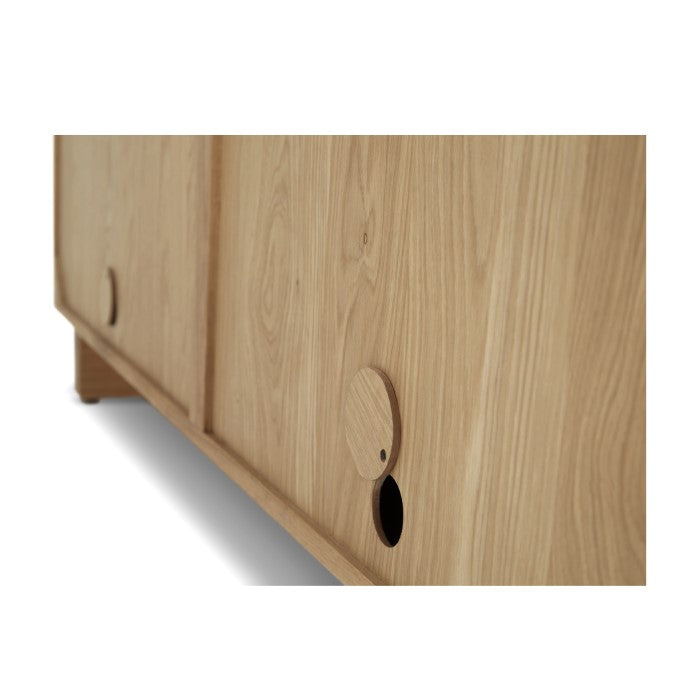 Geometric Oak Veneer Storage Console