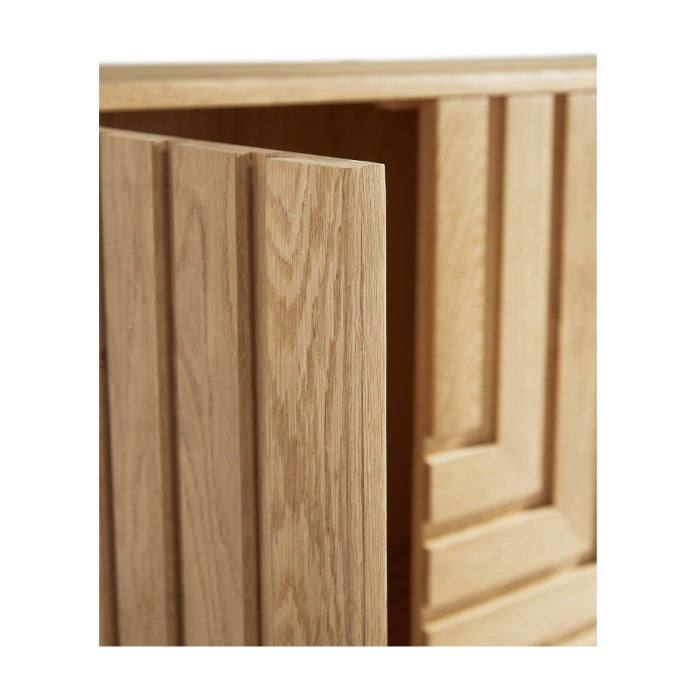 Geometric Oak Veneer Storage Console