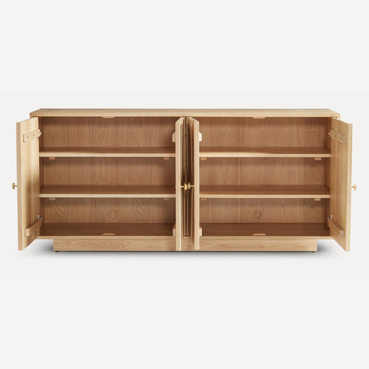 AquaVia Adjustable Oak Shelving Unit - Natural