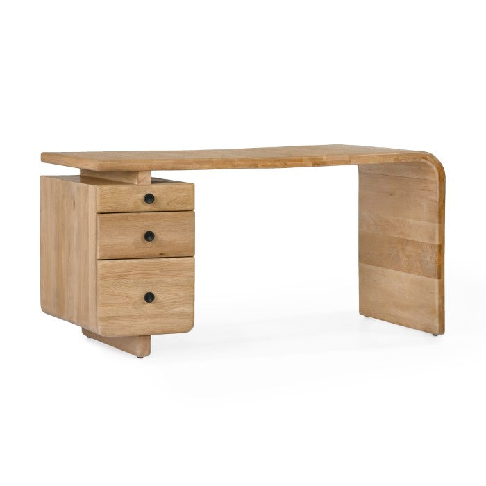 Modern Oak Workspace Sculpture - Earthy Charm