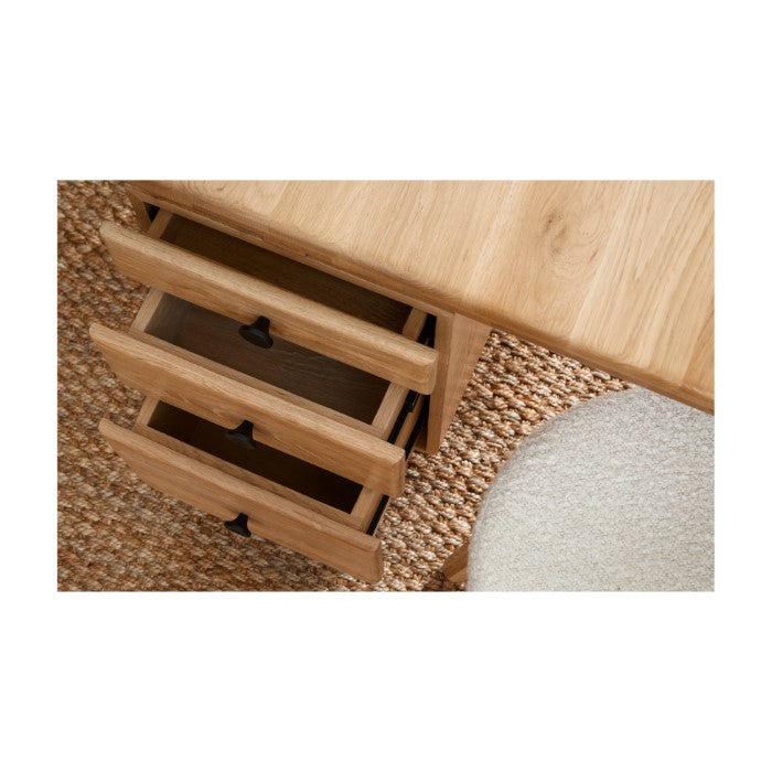 Modern Oak Workspace Sculpture - Earthy Charm