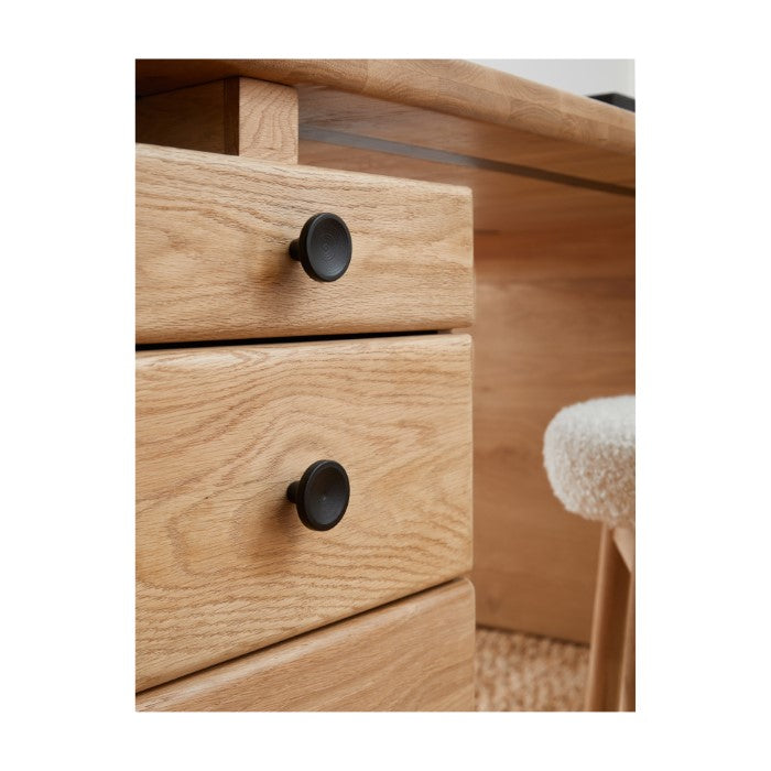 Modern Oak Workspace Sculpture - Earthy Charm