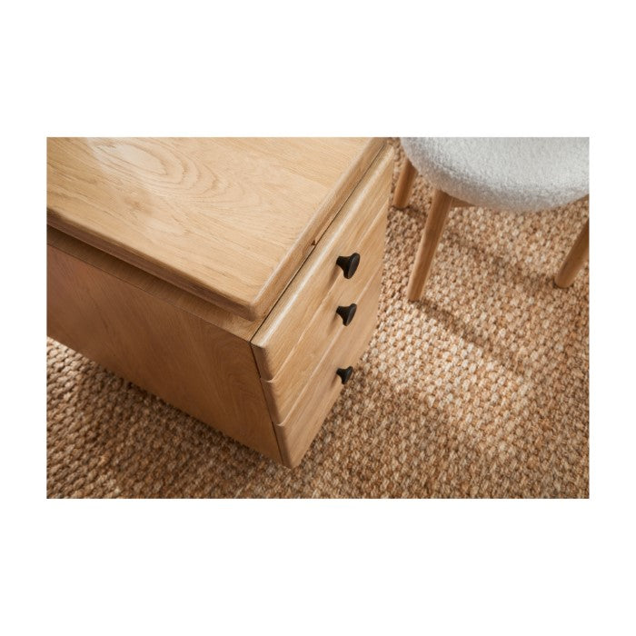 Modern Oak Workspace Sculpture - Earthy Charm