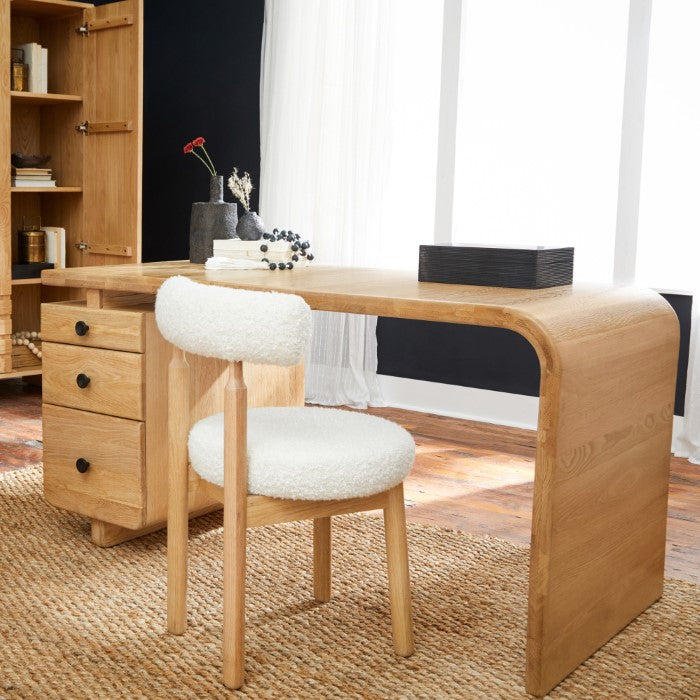 Modern Oak Workspace Sculpture - Earthy Charm