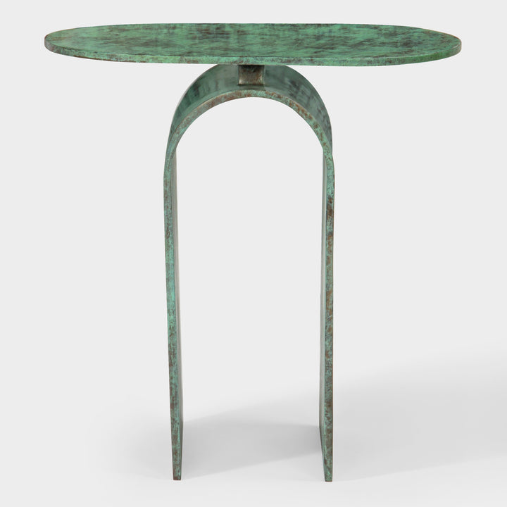 Eco-Chic Aged Green Arch Table