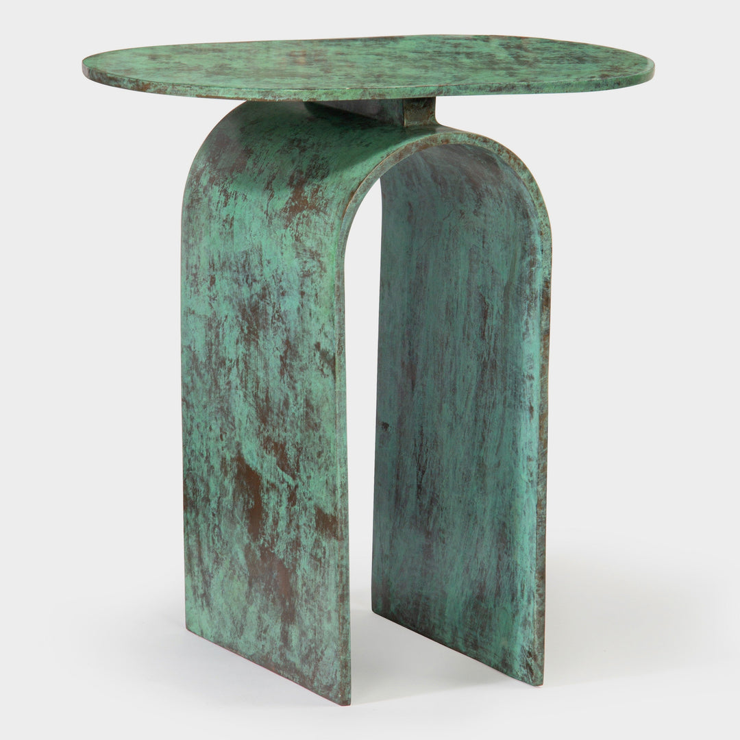 Eco-Chic Aged Green Arch Table