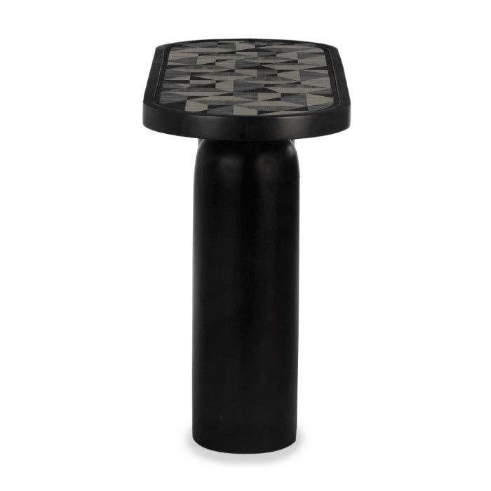 Modern Artisanal Stone-Mosaic Pedestal Table