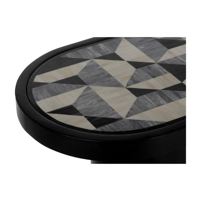 Modern Artisanal Stone-Mosaic Pedestal Table