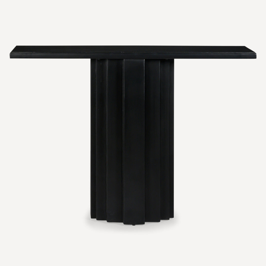 Chic Stepped Solid Wood Art Deco Console - Charcoal
