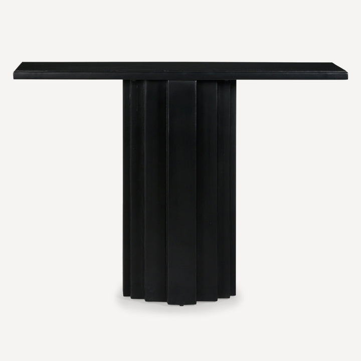 Chic Stepped Solid Wood Art Deco Console - Charcoal