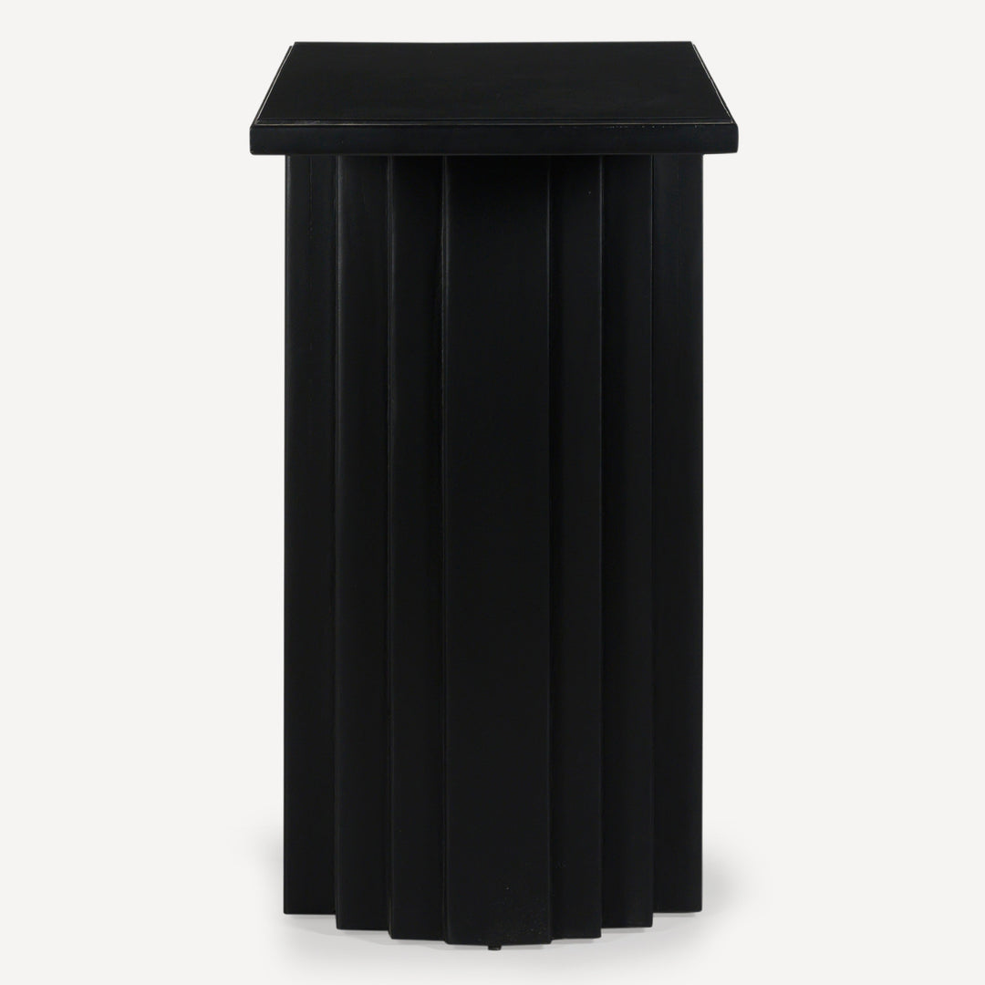 Chic Stepped Solid Wood Art Deco Console - Charcoal