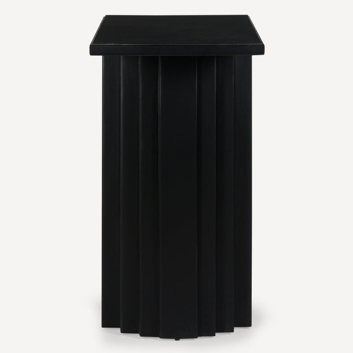 Chic Stepped Solid Wood Art Deco Console - Charcoal