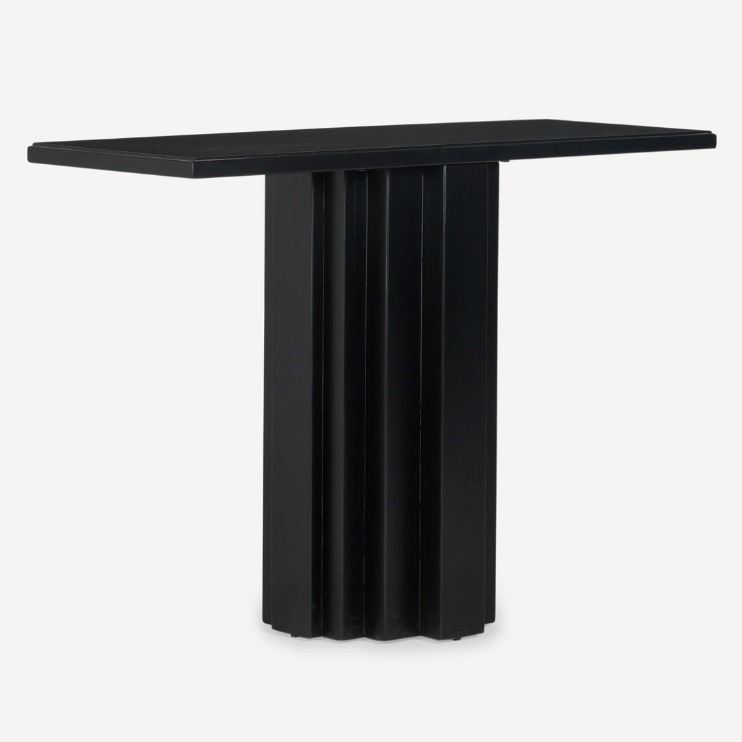 Chic Stepped Solid Wood Art Deco Console - Charcoal
