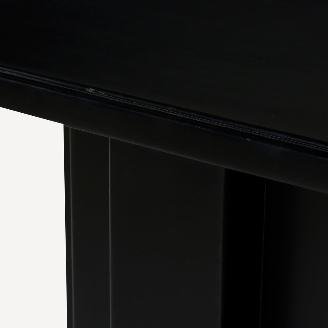 Chic Stepped Solid Wood Art Deco Console - Charcoal