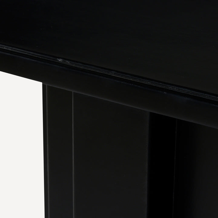 Chic Stepped Solid Wood Art Deco Console - Charcoal