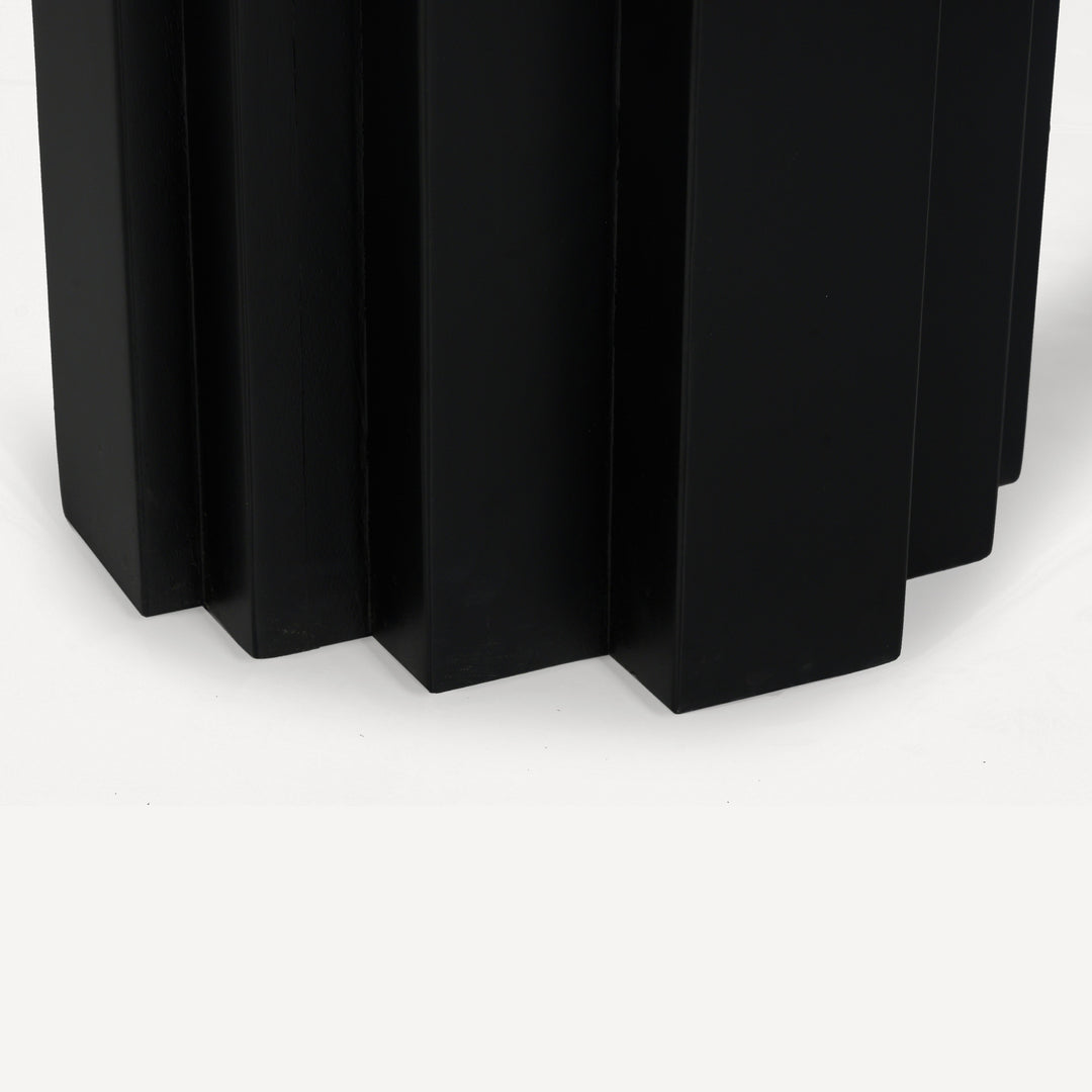 Chic Stepped Solid Wood Art Deco Console - Charcoal