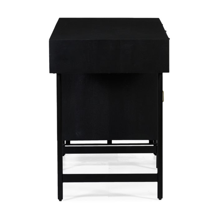 Elegant Woven Cane Charcoal Workspace