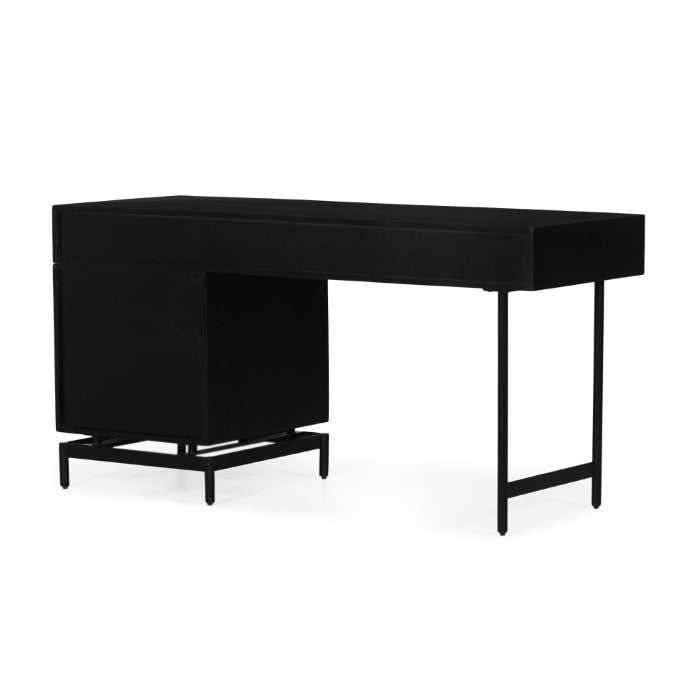 Elegant Woven Cane Charcoal Workspace