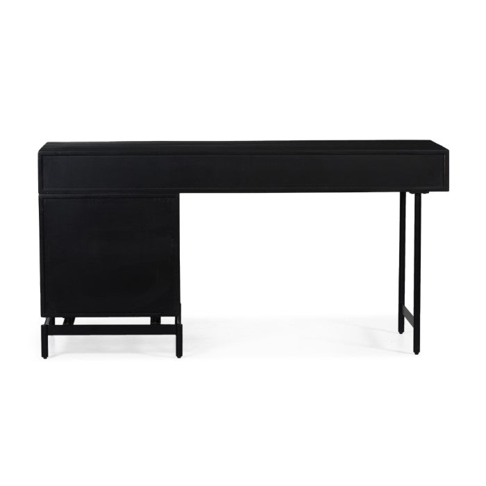 Elegant Woven Cane Charcoal Workspace
