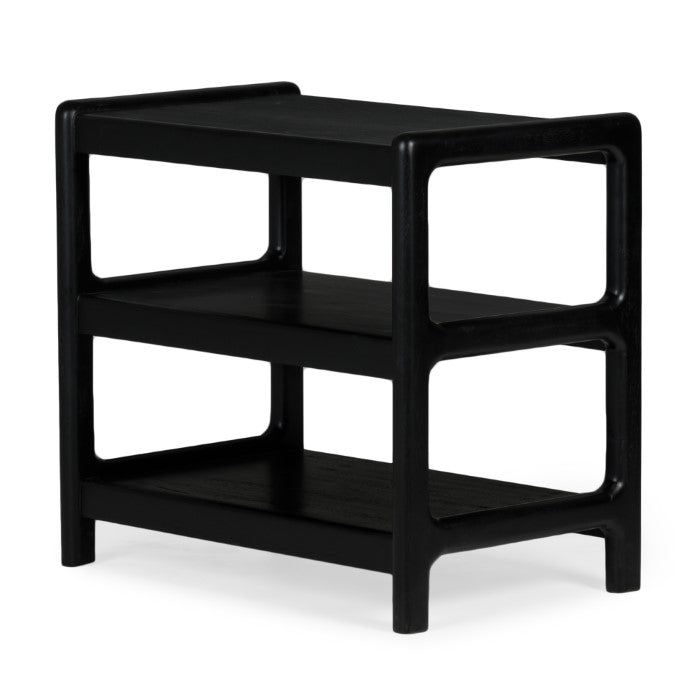 Modern Charcoal Plantation Hardwood Side Storage Unit