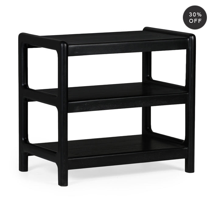 Modern Charcoal Plantation Hardwood Side Storage Unit