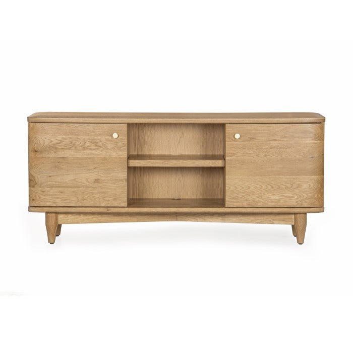 Sculpted Oak Entertainment Center - Nature's Elegance