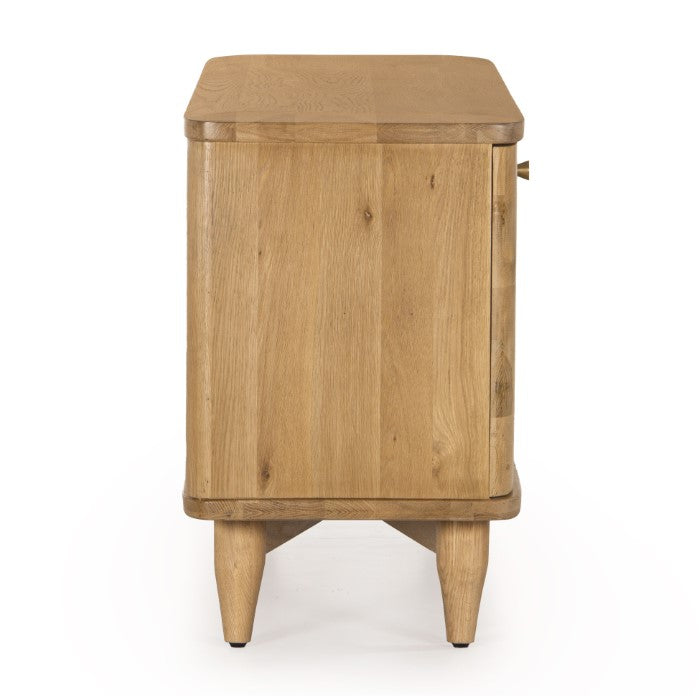 Sculpted Oak Entertainment Center - Nature's Elegance