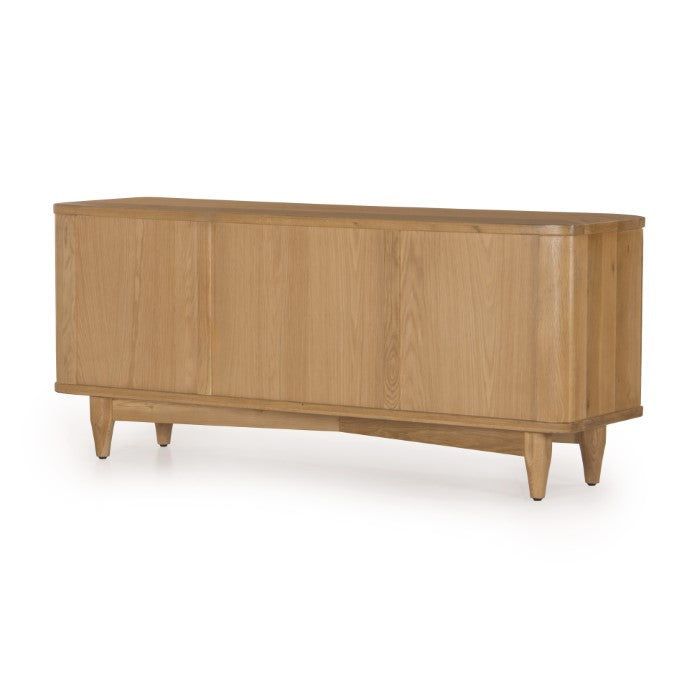 Sculpted Oak Entertainment Center - Nature's Elegance