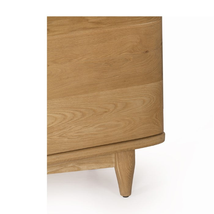 Sculpted Oak Entertainment Center - Nature's Elegance